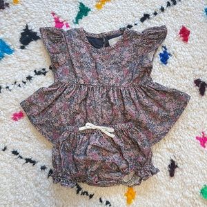 Jamie Kay Flroal Cord Bloomer and Blouse Set (S 3-6m)